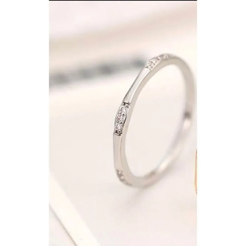 Size 7 Exquisite & Fashionable Small faux Diamond Ring, For Wedding, Engagement,